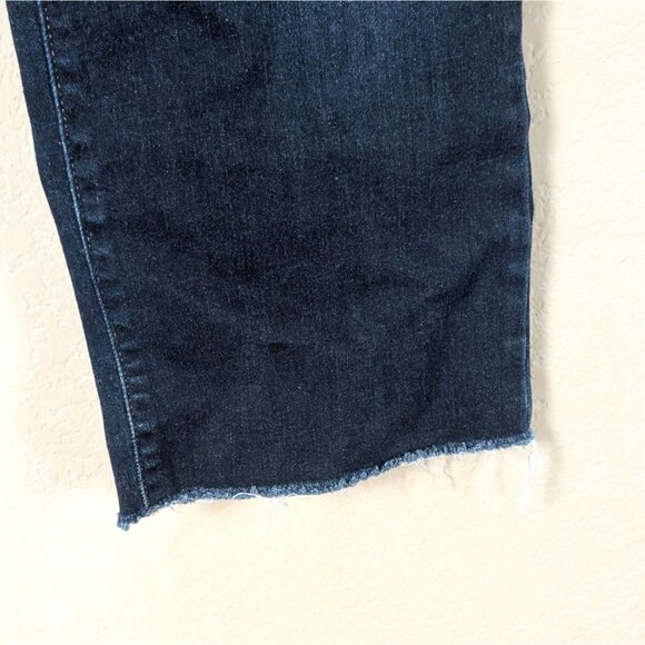 Judy Blue Cropped Wide Leg Jeans Dark Wash 5/27 Raw Hem Boho Casual - Picture 7 of 8